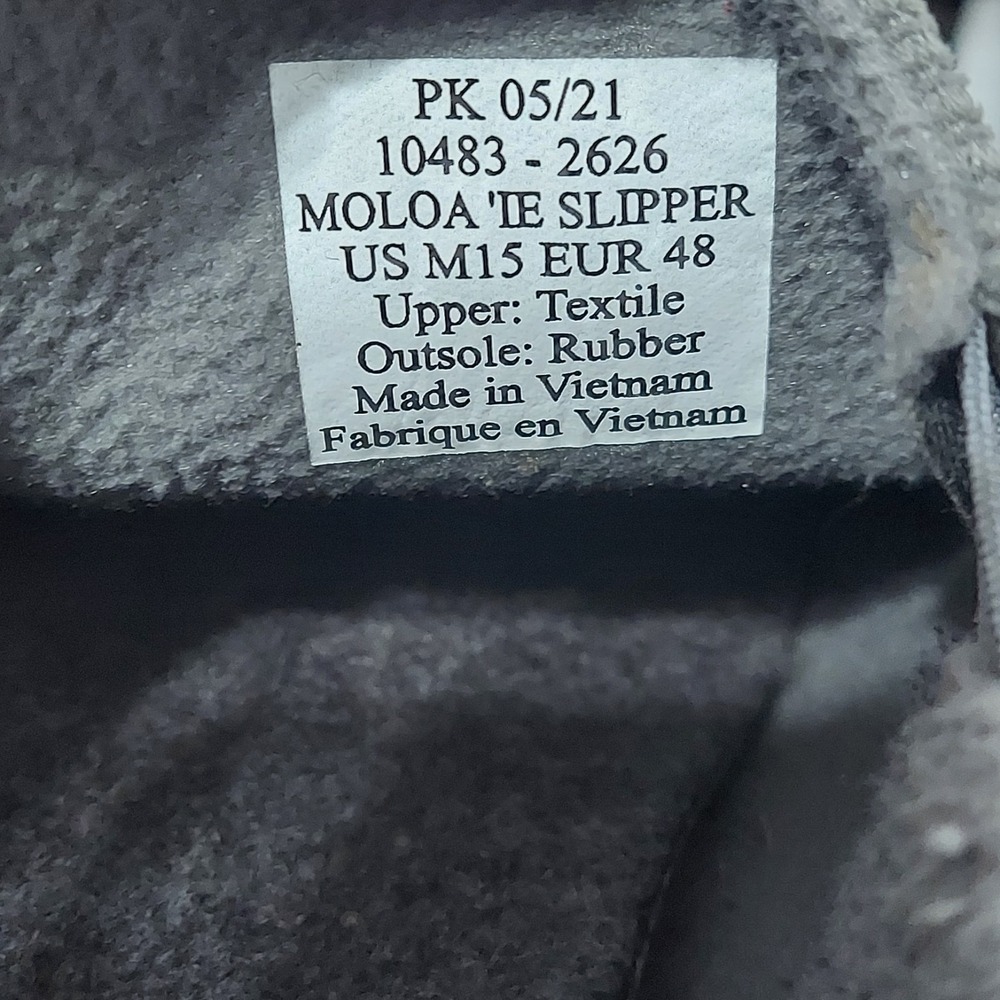 Olukai Moloa Slippers Gray Corduroy Slip On Comfort Casual‎ Shoes Men's 15 - Picture 8 of 9